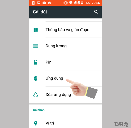 Chọn ứng dụng